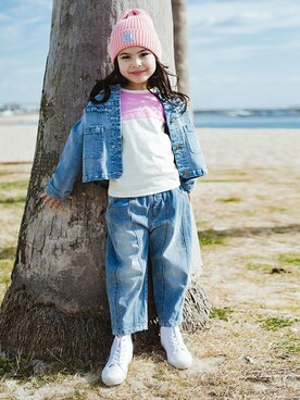 「kids」｜「アイテム（ノーカラージャケット）」を使った、BRANSHESさん（キッズ・110cm）の冬コーディネート