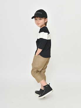 「BRANSHES（ブランシェス）のアイテム（キャップ）」を使った、BRANSHESさん（キッズ・113cm）の春コーディネート