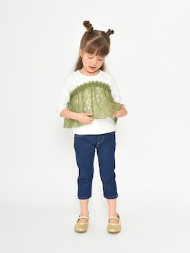 「アイテム（バレエシューズ）」を使った、BRANSHESさん（キッズ・109cm）の春コーディネート