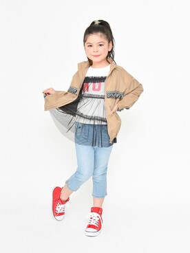 「RADCHAP（ラッドチャップ）のアイテム（ジャケット/アウター）」を使った、BRANSHESさん（キッズ・110cm）の春コーディネート