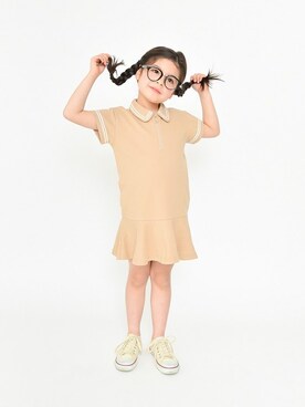 「RADCHAP（ラッドチャップ）のアイテム（ワンピース）」を使った、BRANSHESさん（キッズ・110cm）の春コーディネート