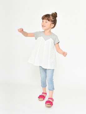 「kids」｜「アイテム（チュニック）」を使った、BRANSHESさん（キッズ・109cm）の春コーディネート