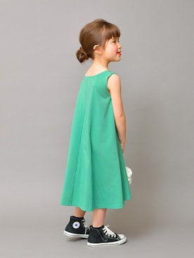 「アイテム（ワンピース/ドレス、グリーン系）」を使った、BRANSHESさん（キッズ・109cm）の春コーディネート