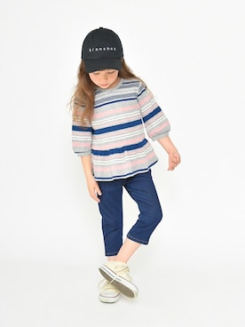 「BRANSHES（ブランシェス）のアイテム（キャップ）」を使った、BRANSHESさん（キッズ・109cm）の春コーディネート