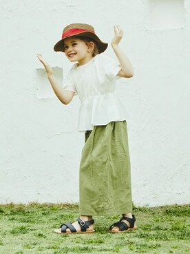 「kids」｜「アイテム（チュニック）」を使った、BRANSHESさん（キッズ・108cm）の春コーディネート