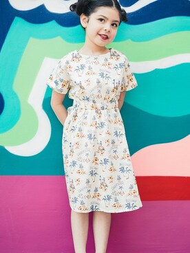 「RADCHAP（ラッドチャップ）のアイテム（ワンピース）」を使った、BRANSHESさん（キッズ・110cm）の春コーディネート