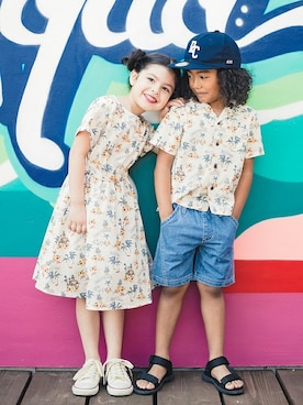 「RADCHAP（ラッドチャップ）のアイテム（シューズ）」を使った、BRANSHESさん（キッズ・110cm）の春コーディネート