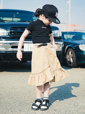 「RADCHAP（ラッドチャップ）のアイテム（シューズ）」を使った、BRANSHESさん（キッズ・110cm）の春コーディネート