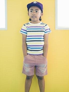 「RADCHAP（ラッドチャップ）のアイテム（シューズ）」を使った、BRANSHESさん（キッズ・110cm）の春コーディネート
