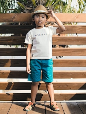 「RADCHAP（ラッドチャップ）のアイテム（帽子）」を使った、BRANSHESさん（キッズ・110cm）の春コーディネート