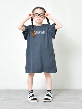 「RADCHAP（ラッドチャップ）のアイテム（ワンピース）」を使った、BRANSHESさん（キッズ・110cm）の春コーディネート