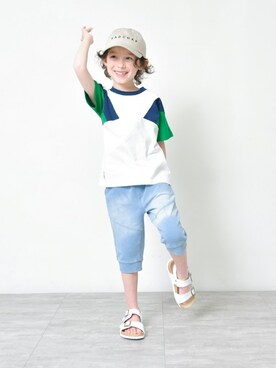 「RADCHAP（ラッドチャップ）のアイテム（帽子）」を使った、BRANSHESさん（キッズ・113cm）の夏コーディネート