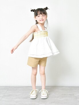 「kids」｜「アイテム（チュニック）」を使った、BRANSHESさん（キッズ・110cm）の夏コーディネート