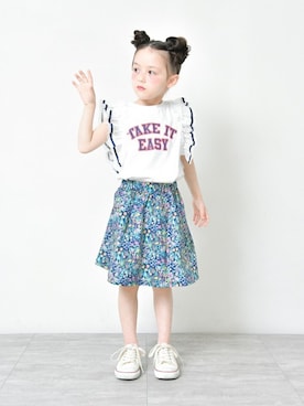 「アイテム（スカート）」を使った、BRANSHESさん（キッズ・110cm）の春コーディネート