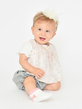 「アイテム（カチューシャ）」を使った、BRANSHESさん（キッズ・70cm）の夏コーディネート