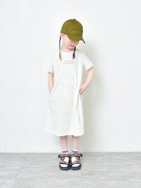 「RADCHAP（ラッドチャップ）のアイテム（シューズ）」を使った、BRANSHESさん（キッズ・109cm）の夏コーディネート