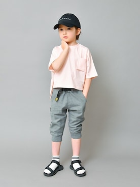 「アイテム（キャップ）」を使った、BRANSHESさん（キッズ・113cm）の夏コーディネート