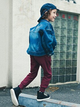 「RADCHAP（ラッドチャップ）のアイテム（帽子）」を使った、BRANSHESさん（キッズ・114cm）の秋コーディネート