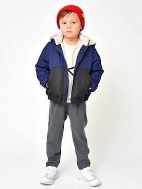 「BRANSHES（ブランシェス）のアイテム（ブルゾン）」を使った、BRANSHESさん（キッズ・108cm）の秋コーディネート