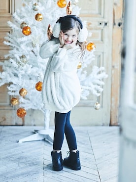 「アイテム（タイツ/ストッキング）」を使った、BRANSHESさん（キッズ・114cm）の冬コーディネート