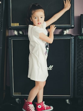 「RADCHAP（ラッドチャップ）のアイテム（ワンピース）」を使った、BRANSHESさん（キッズ・108cm）の春コーディネート