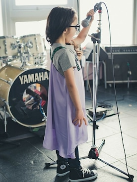 「アイテム（ジャンパースカート）」を使った、BRANSHESさん（キッズ・108cm）の春コーディネート