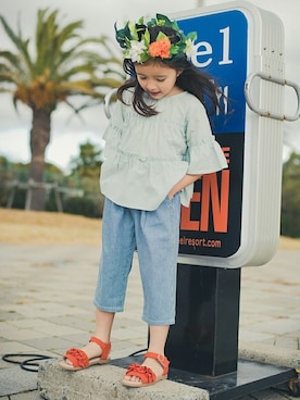「kids」｜「アイテム（チュニック）」を使った、BRANSHESさん（キッズ・108cm）の春コーディネート