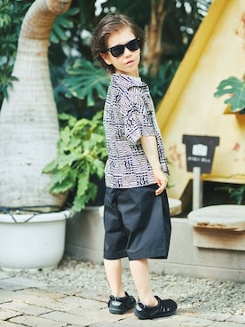 「BRANSHES（ブランシェス）のエスニック柄半袖シャツ（シャツ/ブラウス）」を使った、BRANSHESさん（キッズ・113cm）の春コーディネート