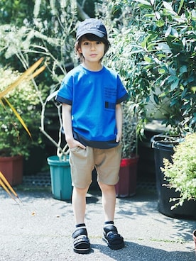 「アイテム（キャップ）」を使った、BRANSHESさん（キッズ・113cm）の夏コーディネート