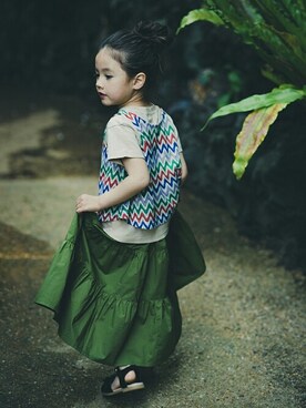 「RADCHAP（ラッドチャップ）のアイテム（シューズ）」を使った、BRANSHESさん（キッズ・109cm）の夏コーディネート