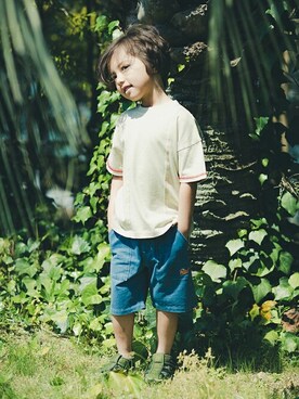 「アイテム（サンダル、グリーン系）」を使った、BRANSHESさん（キッズ・108cm）の夏コーディネート