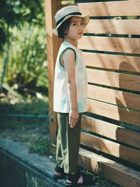 「RADCHAP（ラッドチャップ）のアイテム（タンクトップ）」を使った、BRANSHESさん（キッズ・108cm）の夏コーディネート