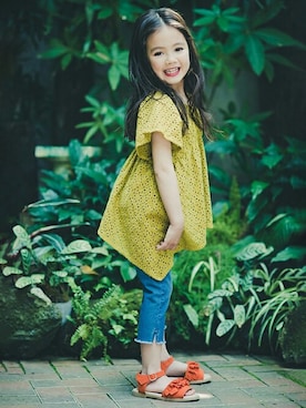 「kids」｜「アイテム（チュニック）」を使った、BRANSHESさん（キッズ・109cm）の夏コーディネート