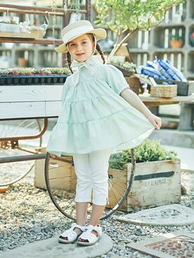 「kids」｜「アイテム（チュニック）」を使った、BRANSHESさん（キッズ・109cm）の夏コーディネート