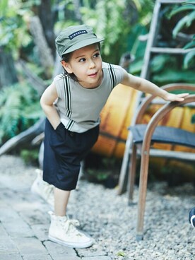 「アイテム（キャップ）」を使った、BRANSHESさん（キッズ・113cm）の夏コーディネート