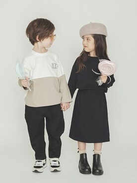 「BRANSHES（ブランシェス）のアイテム（ハンチング/ベレー帽）」を使った、BRANSHESさん（キッズ・110cm）の秋コーディネート