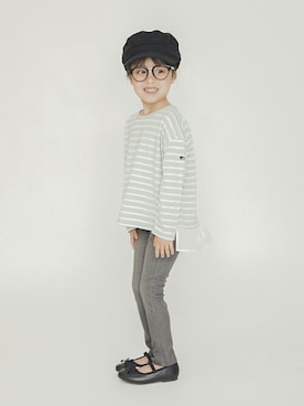 「アイテム（バレエシューズ）」を使った、BRANSHESさん（キッズ・107cm）の秋コーディネート