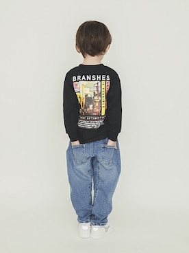 「バックプリント」｜「アイテム（デニムパンツ）」を使った、BRANSHESさん（キッズ・110cm）の秋コーディネート