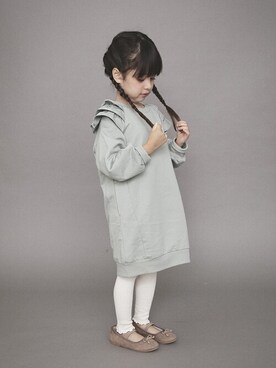 「アイテム（バレエシューズ）」を使った、BRANSHESさん（キッズ・107cm）の秋コーディネート