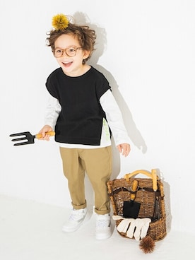 「アイテム（トップス）」を使った、BRANSHESさん（キッズ・107cm）の夏コーディネート