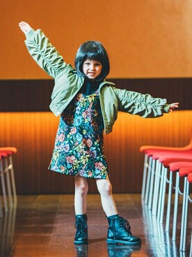 「kids」｜「アイテム（MA-1）」を使った、BRANSHESさん（キッズ・111cm）の秋コーディネート