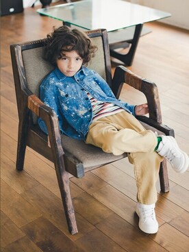 「RADCHAP（ラッドチャップ）のアイテム（パンツ）」を使った、BRANSHESさん（キッズ・110cm）の秋コーディネート