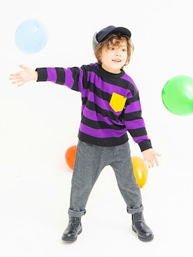 「アイテム（キャップ）」を使った、BRANSHESさん（キッズ・110cm）の秋コーディネート