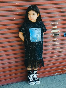 「RADCHAP（ラッドチャップ）のアイテム（ワンピース）」を使った、BRANSHESさん（キッズ・110cm）の春コーディネート