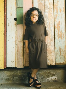 「RADCHAP（ラッドチャップ）のアイテム（ワンピース）」を使った、BRANSHESさん（キッズ・107cm）の春コーディネート