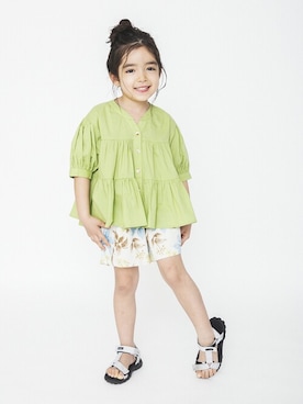 「kids」｜「アイテム（チュニック）」を使った、BRANSHESさん（キッズ・107cm）の春コーディネート