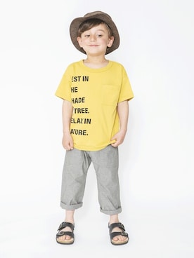「ポケットＴシャツ」｜「アイテム（シューズ）」を使った、BRANSHESさん（キッズ・108cm）の春コーディネート
