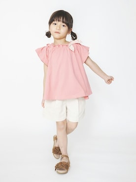 「kids」｜「アイテム（チュニック）」を使った、BRANSHESさん（キッズ・106cm）の春コーディネート