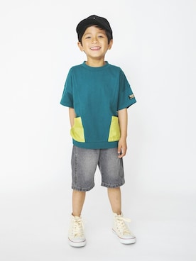 「アイテム（キャップ）」を使った、BRANSHESさん（キッズ・110cm）の夏コーディネート