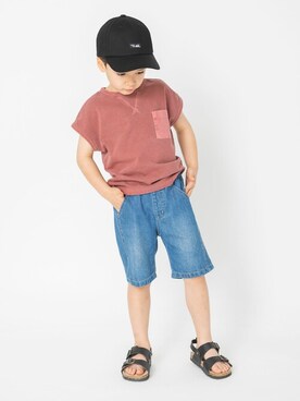 「ポケットＴシャツ」｜「アイテム（キャップ）」を使った、BRANSHESさん（キッズ・112cm）の夏コーディネート